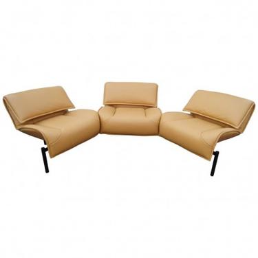 Leather Veranda 3 Sofa by Vico Magistretti for Cassina