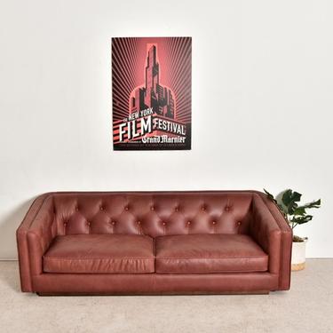 Chesterfield Leather Low Profile Sofa 