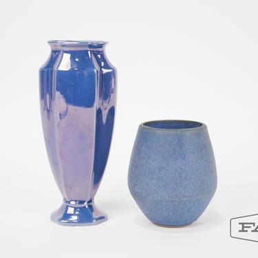 Two Blue Pottery Vases