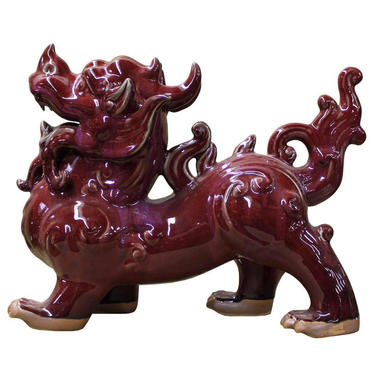 Chinese Red Glaze Ceramic Fengshui Pixiu Figure cs2364E 