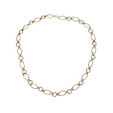 Tiffany 14k Solid Gold Succo Large Rope Twist Oval &amp; Circle Link Necklace 