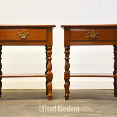 Traditional Cherry Vintage Nightstands- A Pair 
