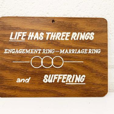 Vintage Funny Marriage Sign Joke Gag Gift Engagement 1950s 50s Home Decor Decoration Wood Den Mantique Father's Day Kitsch Kitschy 