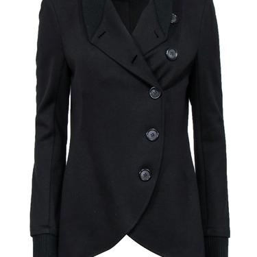 Bailey 44 - Black Knit Button-Front Jacket w/ Ribbed Trim Sz L