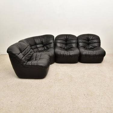 1970’s Leather 4 Piece Sectional 