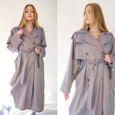Vintage 80s London Fog Lavender Gold Iridescent Double Breasted Overcoat w/ Broad Shoulders | Water Resistant | 1980s Designer Winter Jacket 