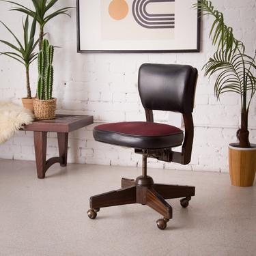 Brown &amp; Burgundy Office Chair