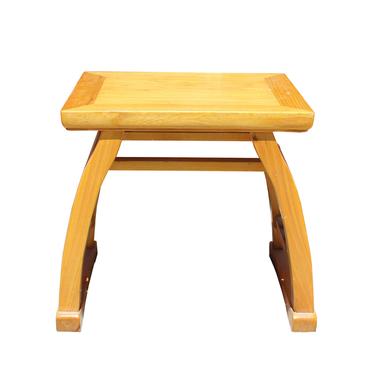 Oriental Light Brown Wood Curve Legs Rectangular Stool Table cs5729E 