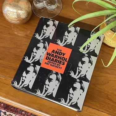 Vintage Andy Warhol Diaries Book 1980s Pat Hackett + Memoirs of the American Artist + Pop Art and Culture + Hardcover + Coffee Table Book 