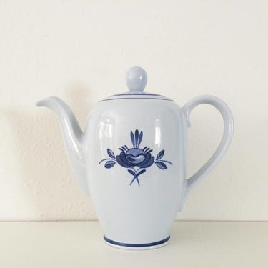 Vintage Arabia Blue Rose Coffee Pot 