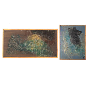 Artist Unknown, 20th c. Two Abstract Mixed Medias