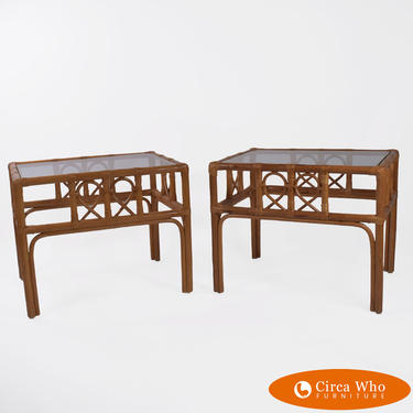 Pair of Island Rattan Side Tables