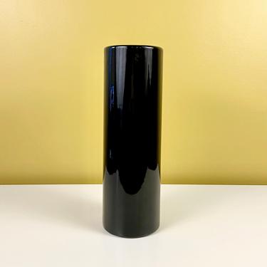 Large Black Cylinder Vase 