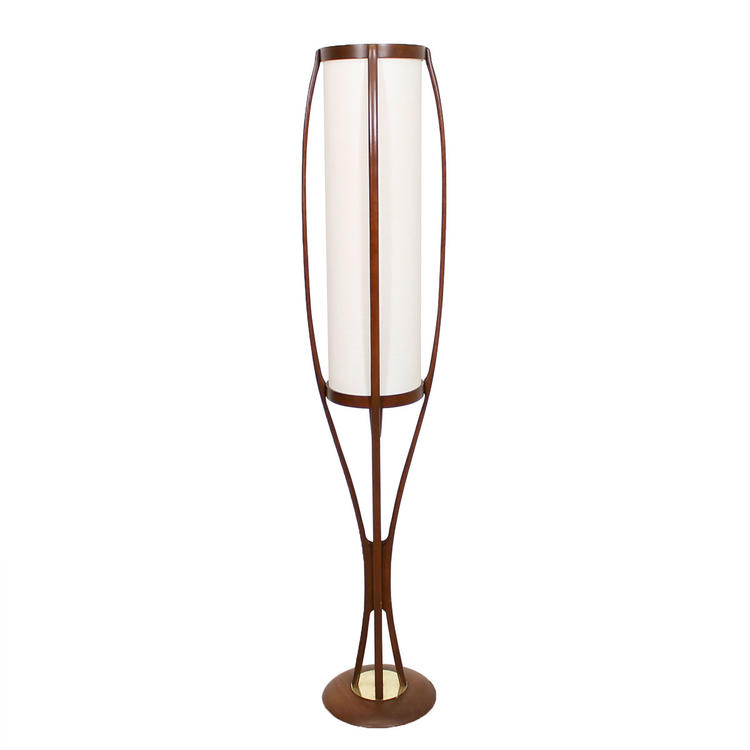 Adrian Pearsall Curvaceous Walnut Floor Lamp