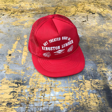 Kingston Lumber Trucker Hat | 90s Lumber Trucker Hat | 90s Trucker Hat | Red Lumber Hat | Red Lumber Trucker | Mens Trucker Hats 