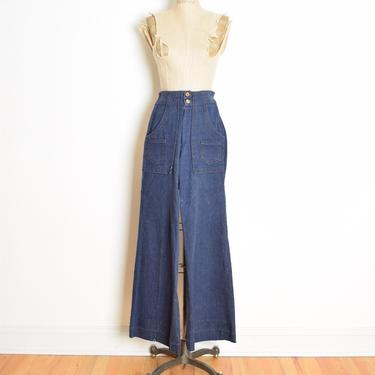 vintage 70s jeans denim high waisted wide leg bell bottom pants hippie boho M clothing 