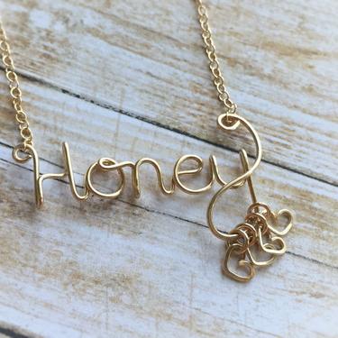 Personalized Gift for Mom or Grandma Necklace - Grandkids Necklace - Silver or Gold - Gift for Her - Honey Necklace 