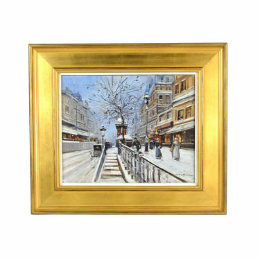 1950’s French Impressionist Oil Painting “Les Escalier Hivre” sgnd Arsene Henri 