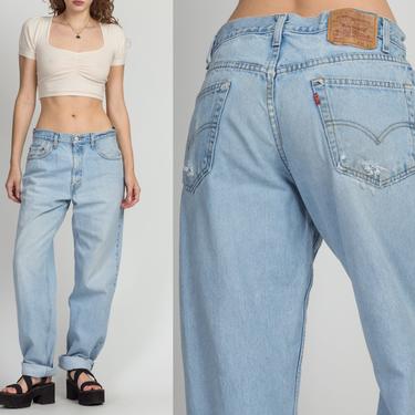 90s Levi's 550 High Waist Unisex Jeans - Men's Medium, Women's Large, 32&amp;quot; | Vintage Light Wash Denim Relaxed Fit Tapered Dad Jeans 