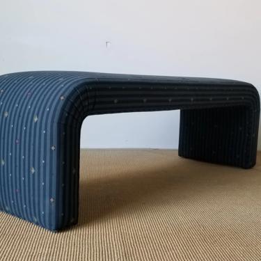 Postmodern Style Waterfall Upholstered Bench. 