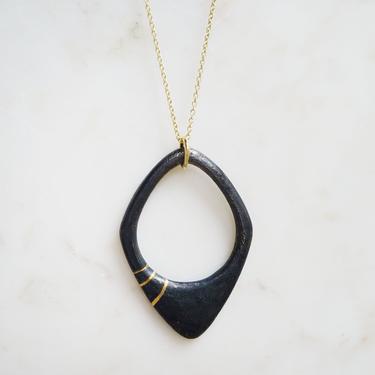 Large Freeform Silver &amp; Gold Inlay Necklace