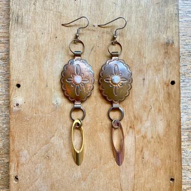Copper Concho Earrings Southwest Jewelry Southwestern Boho Gifts 
