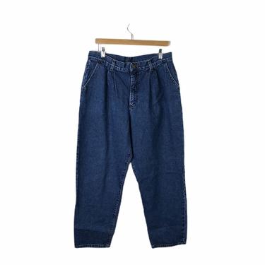 Vintage Lee Plus Size Pleated Darkwash Jeans, Size 16 Petite 