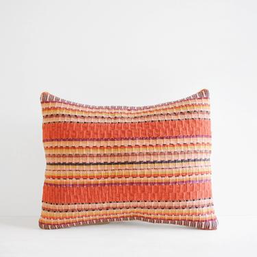 Vintage Orange Striped Throw Pillow Cover 