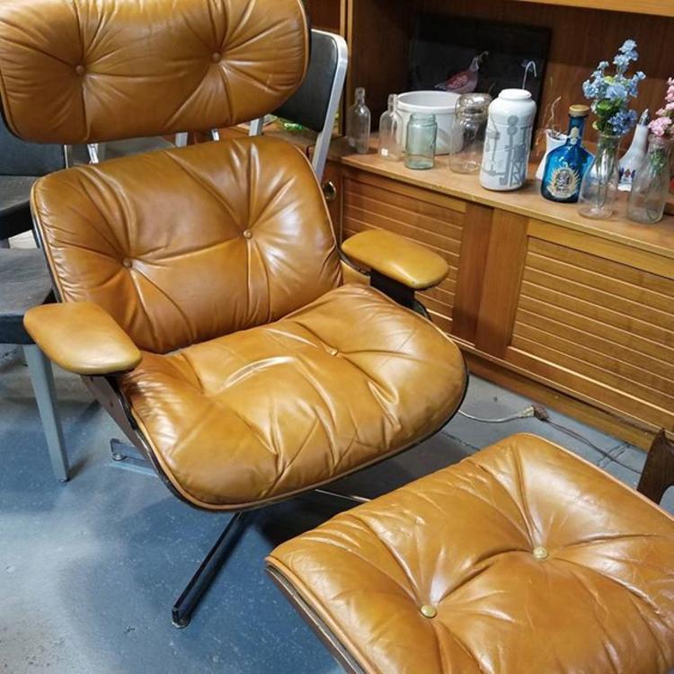 Eames style lounger and ottoman by Selig. $595.