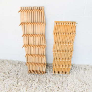 2 Available - Large Vintage Accordion Peg Rack Wall Storage Units (Sold Separately) - Made in Hong Kong 