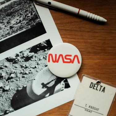 Vintage NASA Button Worm Design 