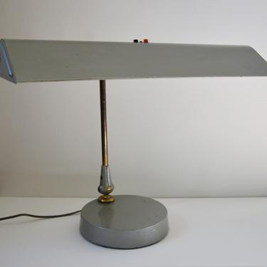 Vintage Mid-Century Industrial Fluorescent Tanker Arc Desk Lamp 