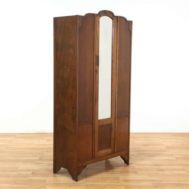 Art Deco Carved Armoire w/ Mirror