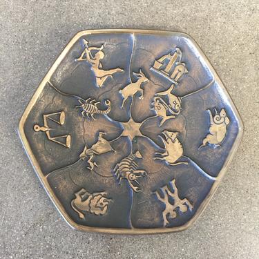 Mid Century Bronze Denmark Malm Zodiac Dish