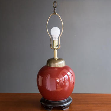 Ceramic Ox Blood Table Lamp