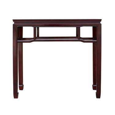 Chinese Huali Rosewood Reddish Brown Straight Apron Side Altar Table ws470S