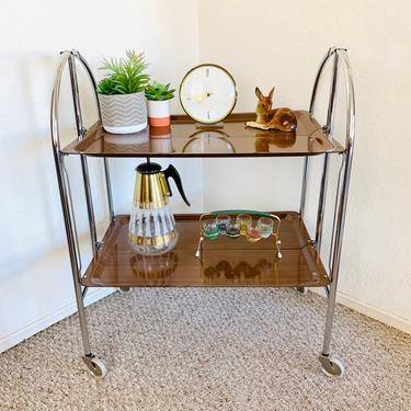 Mid-Century Vintage Serving Trolley Bar from Bremshey & Co., 1970s Foldable 