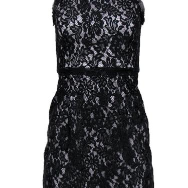 Milly - Black Floral Lace Sleeveless Sheath Dress Sz 0