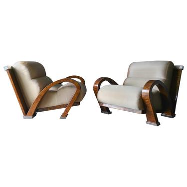 Enrique Garcel for Pace Bamboo and Chrome Lounge Chairs, circa 1970
