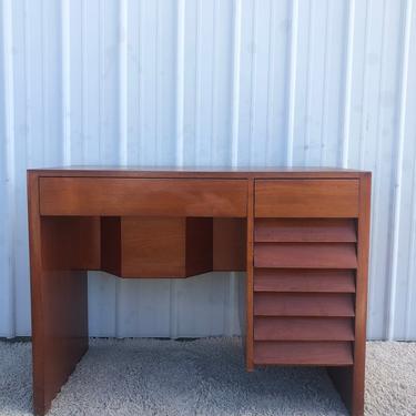 MCM 6 Drawer Writing Desk with Louvered Fronts