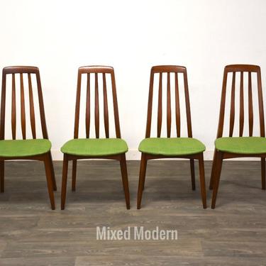Koefoeds Hornslet Green and Teak Dining Chairs - Set of 4 