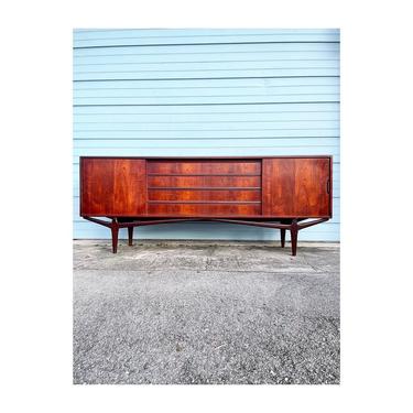 Danish Mid Century Modern Sculpted Credenza or Console 
