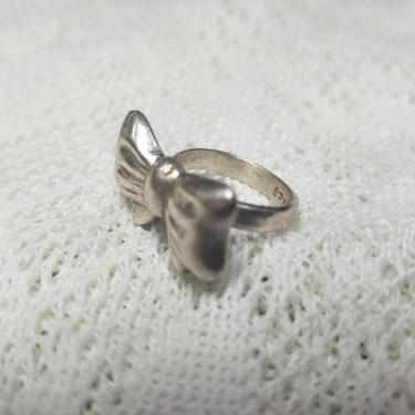 Vintage Mexican Sterling Silver 925 Bow Ring, Size 4.5 