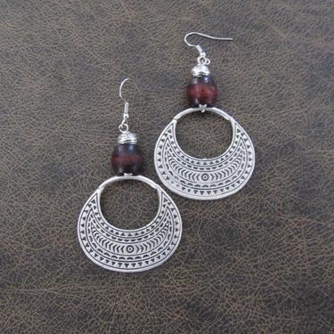 Etched silver earrings, southwestern earrings, unique earrings, ethnic earrings, boho chic earrings, bohemian earrings, statement earrings 