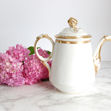 Haviland Porcelain Teapot Coffee Pot Haviland Limoges Antique Porcelain Serving Piece by PursuingVintage1