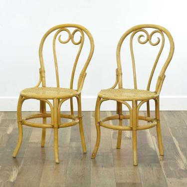 Pair Of Bentwood Bistro Chairs W Cane Seats