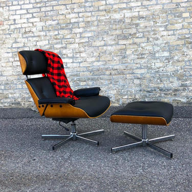 Eames Style Chair + Ottoman Set 