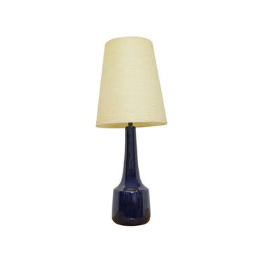 Mid-Century Danish Modern Lotte &amp; Gunner Bostlund Ceramic Blue Table Lamp 