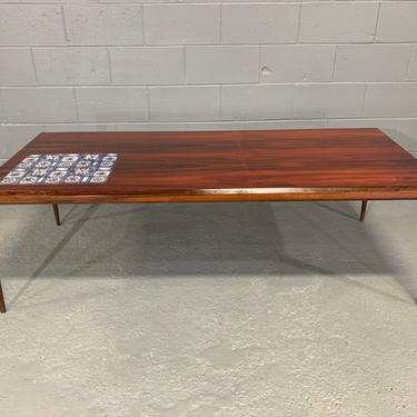 Johannes Andersen for Silkeborg 1960s a Danish Design Rosewood Coffee and Tile Table