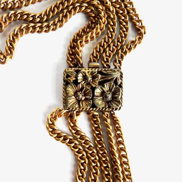 Antique Victorian Brass Chain Necklace 